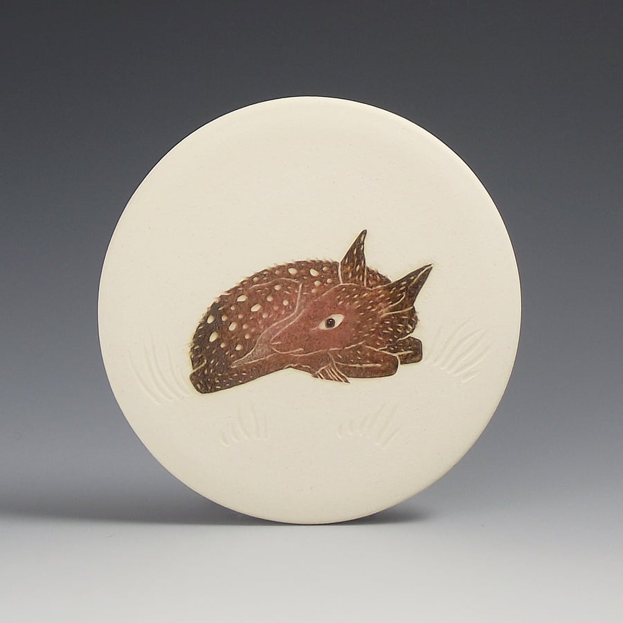 Image of Woodland deer ceramic wall hanging 