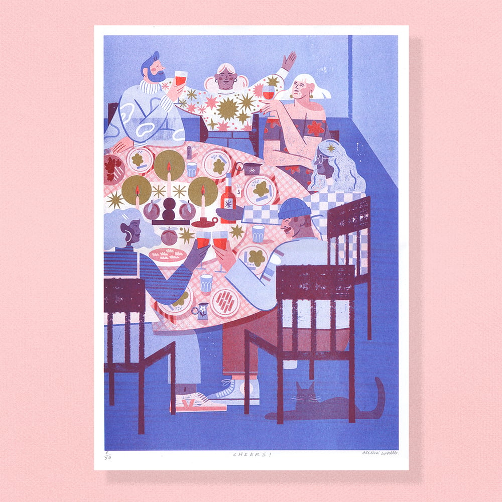 Image of Cheers riso print