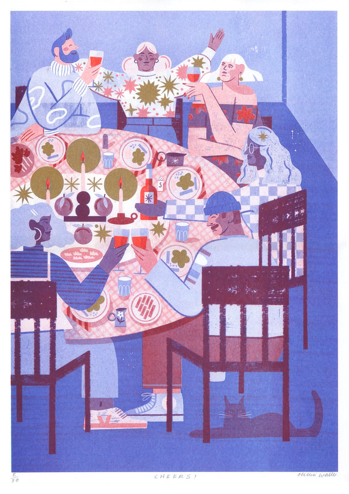Image of Cheers riso print