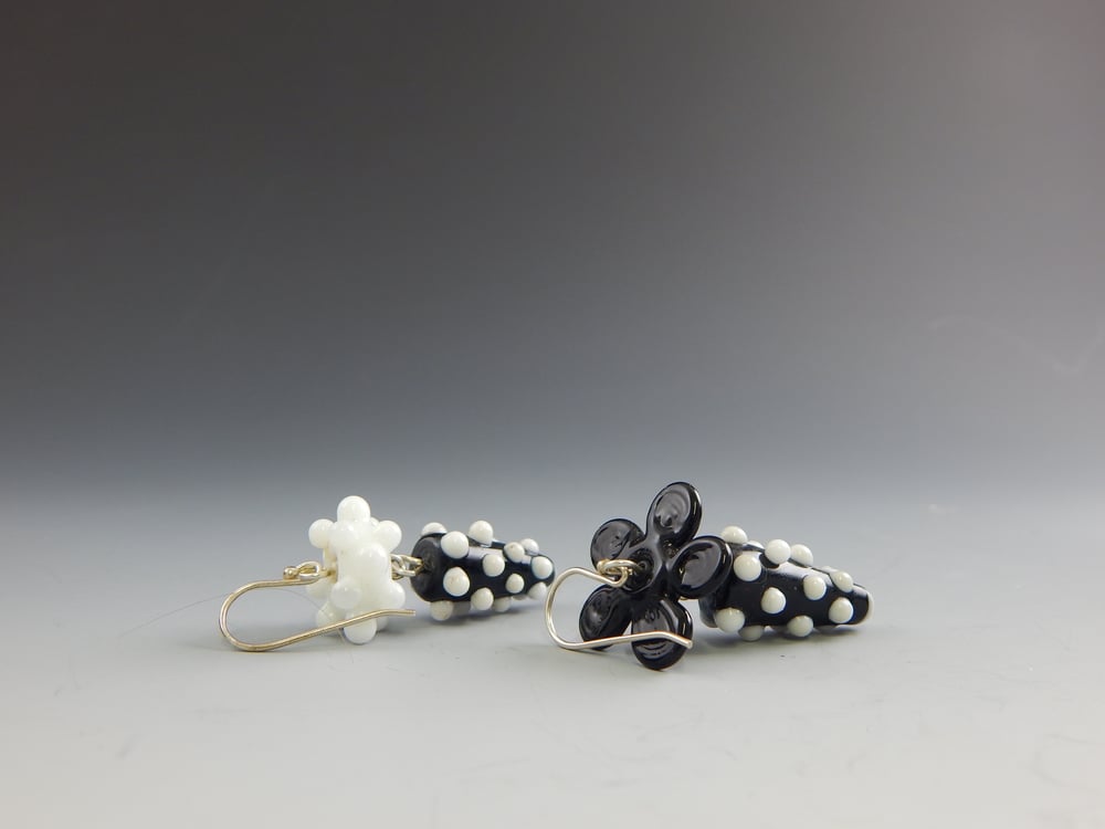 Image of Artisan Glass • Black & White Dangles