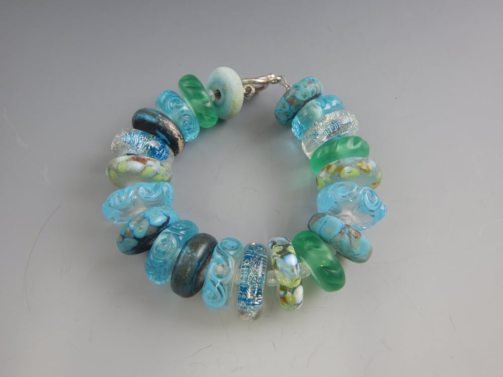 Image of Artisan Glass • Aqua Glass Bracelet