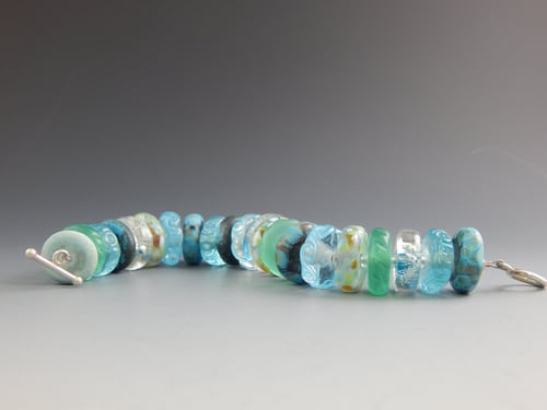 Image of Artisan Glass • Aqua Glass Bracelet