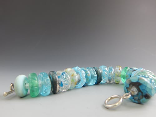 Image of Artisan Glass • Aqua Glass Bracelet