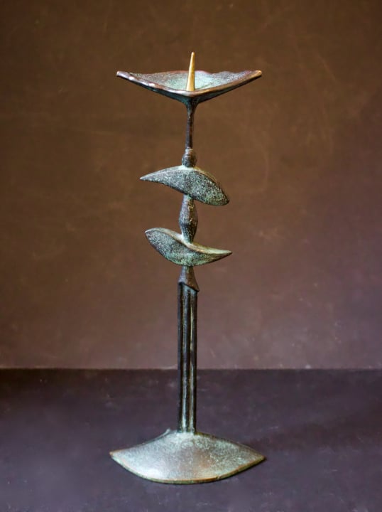 Image of Candlestick in Patinated Bronze