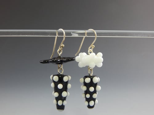 Image of Artisan Glass • Black & White Dangles