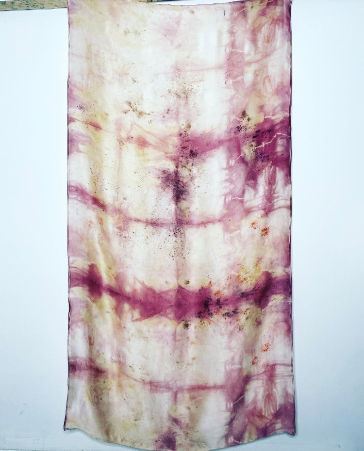 Image of Silk Scarf: Lac, madder, logwood + walnut dyed 