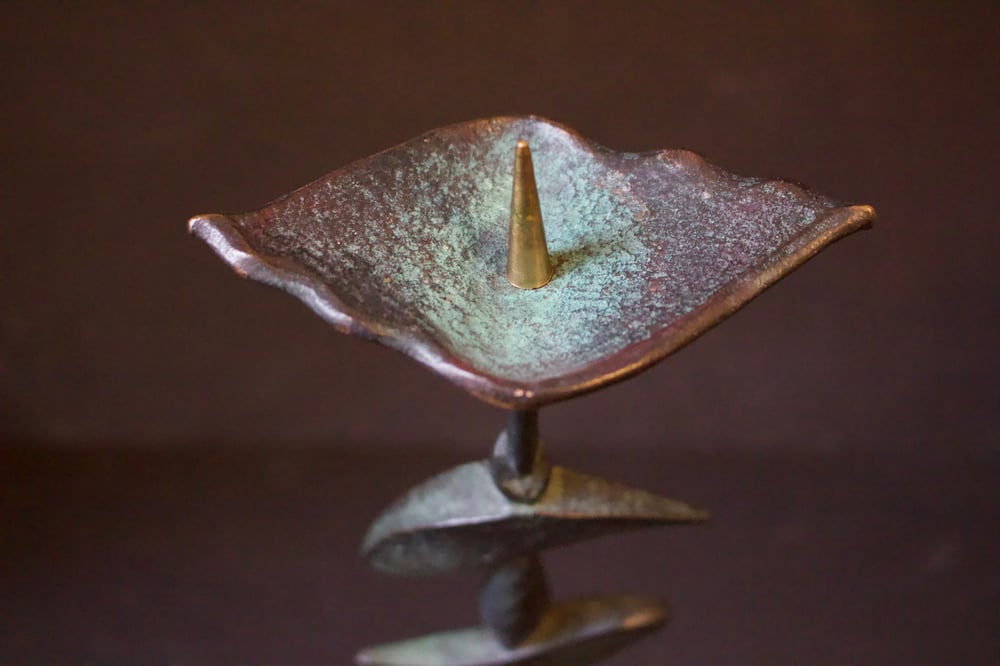 Image of Candlestick in Patinated Bronze