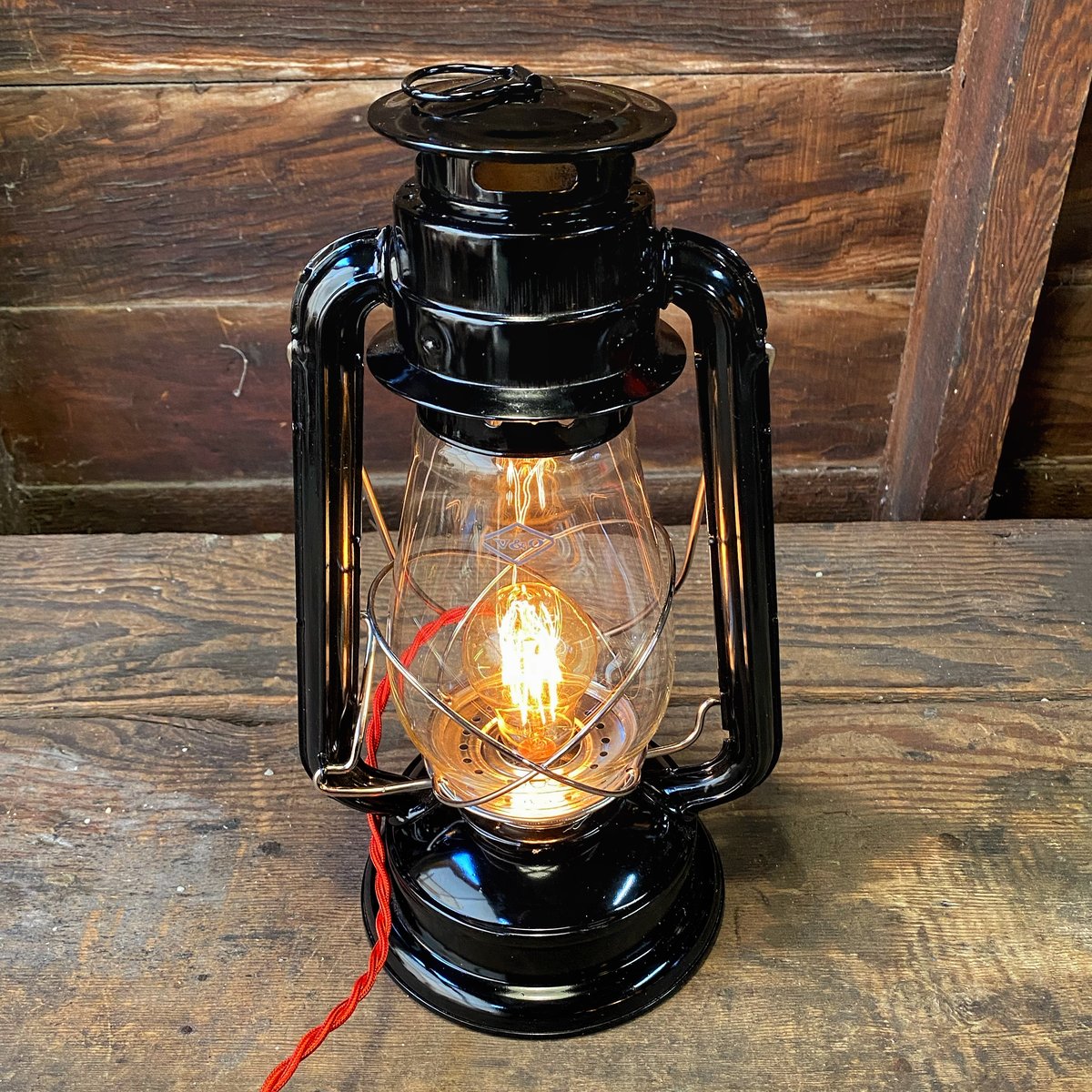 Image of Black & Silver Jr. sized V&O Electric Lantern