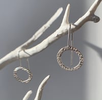 Image 4 of Texture circle drop earrings 