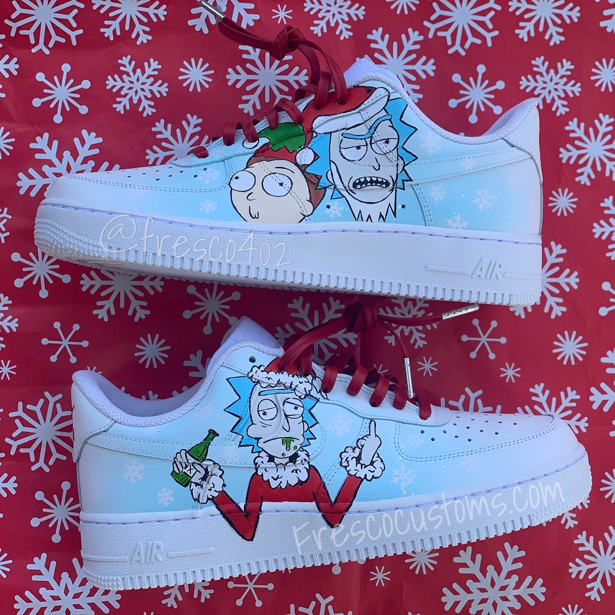 Cartoon Custom Air Force 1 Sneakers Custom Shoes Christmas 