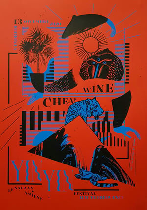 YIN YIN / CHEAP WINE (gigposter Amiens) 2020