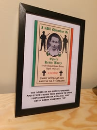 Image 1 of Kevin Barry Memorial Card Framed. 