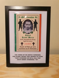 Image 2 of Kevin Barry Memorial Card Framed. 