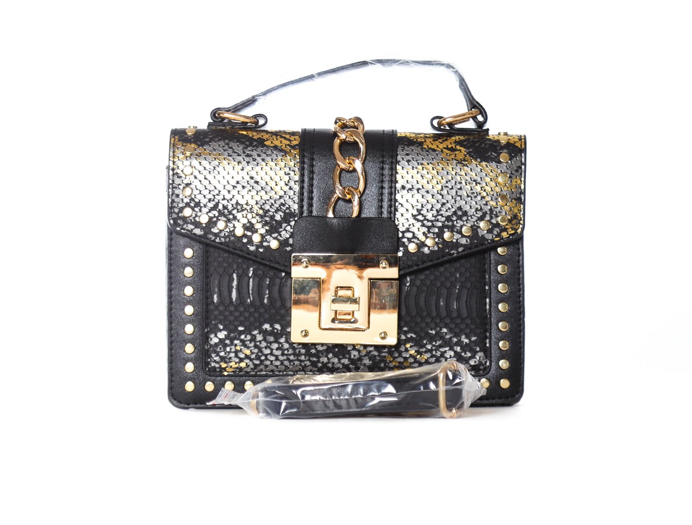 black gold bag