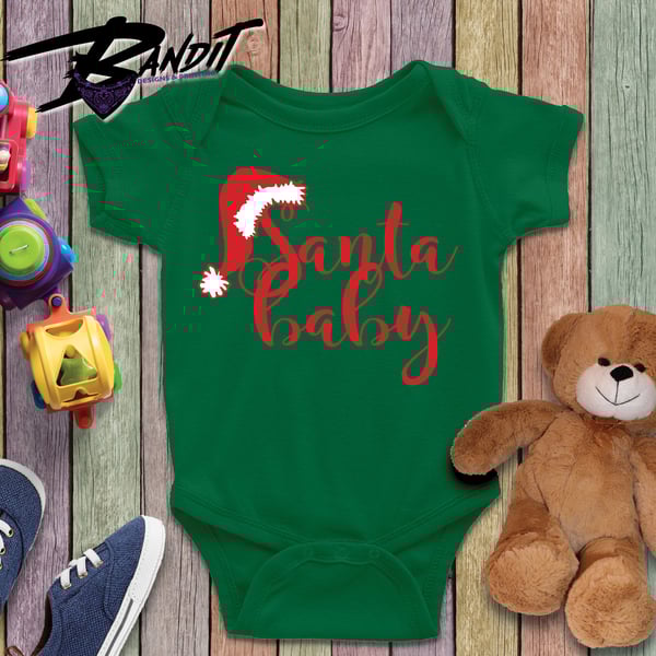 Image of Santa Baby Custom Baby Onesie Bodysuit