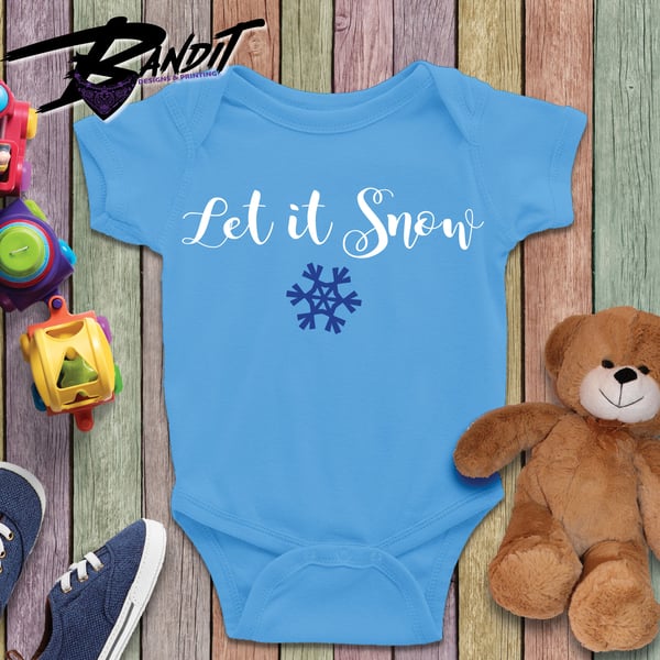 Image of Let It Snow Custom Baby Onesie Bodysuit