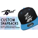Image 1 of Custom Snapback Flat Brim Adjustable Baseball Hat