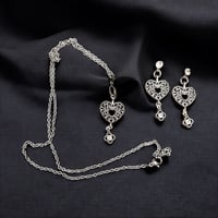heart earring and necklace set. 