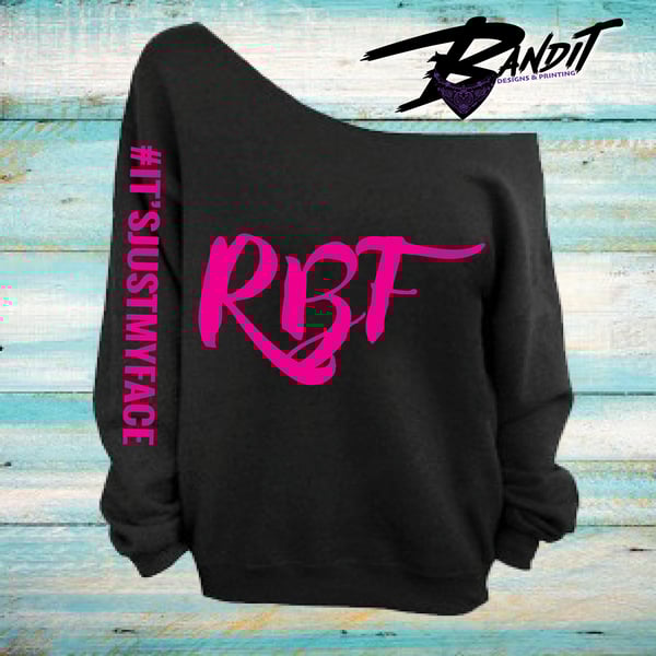 Image of RBF, Resting Bitch Face Off the Sholder Slouchy Sweater