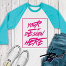 Image 1 of Custom Raglan Baseball Jersey Shirt
