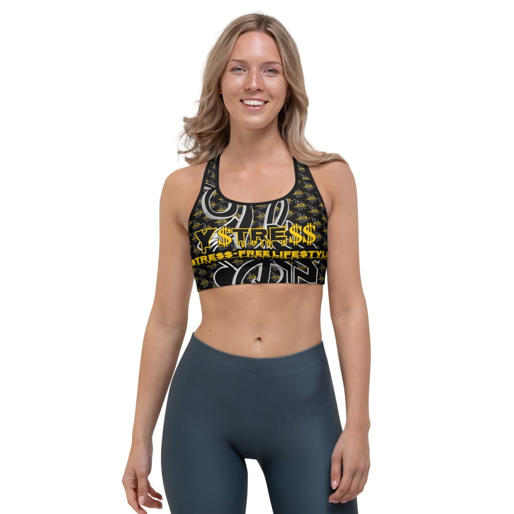 Image of YStress Exclusive Black and Yellow Sports bra