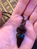 Obsidian and Blue Goldstone Warrior Pendant