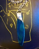 Ocean Blue Agate Dagger Pendant