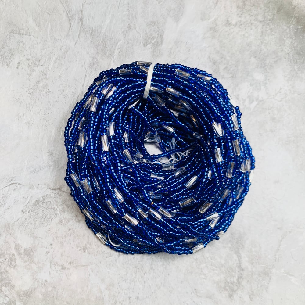 Image of Blue and Clear XL Jewel Tie 