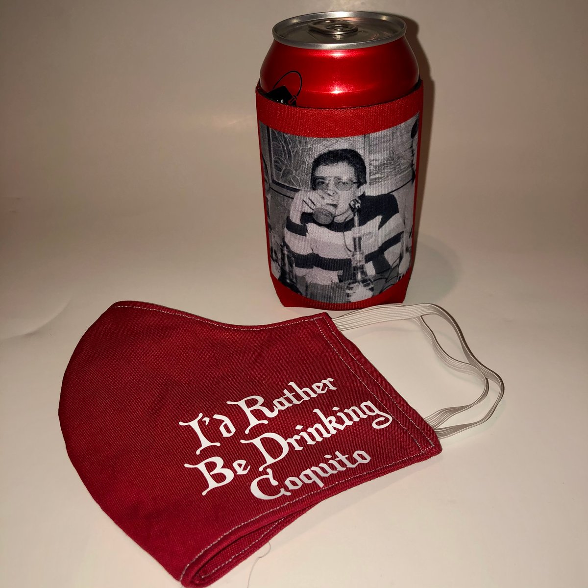 Image of "El Borracho" Koozie/Mask Bundle (CHEAP SHOT PARTY KOOZIE CLUB 2020 RELEASE #10)