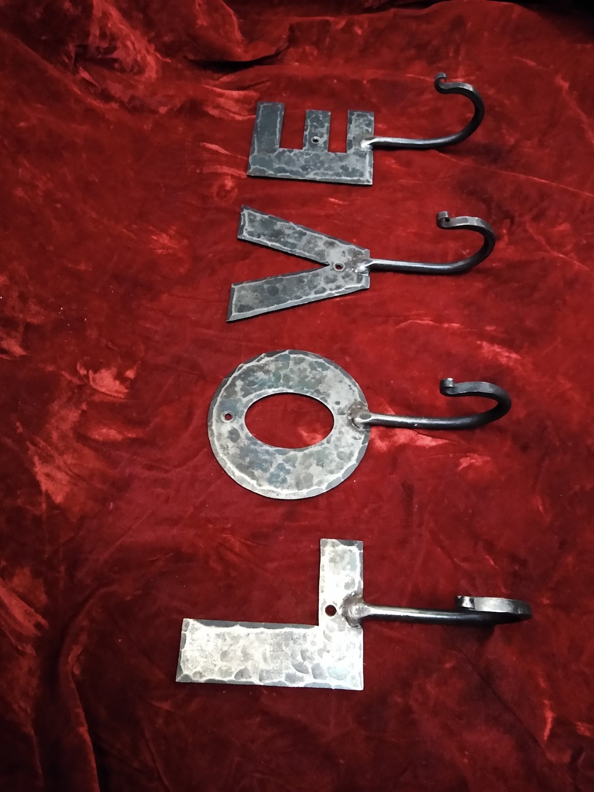 Image of Forged letter hooks 2