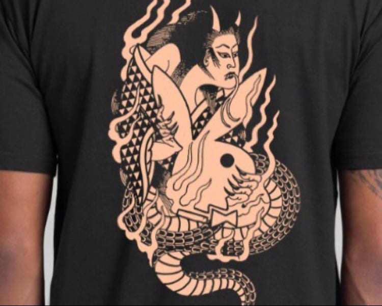 Sacred Monkey Tee / Spanish Pink + Black