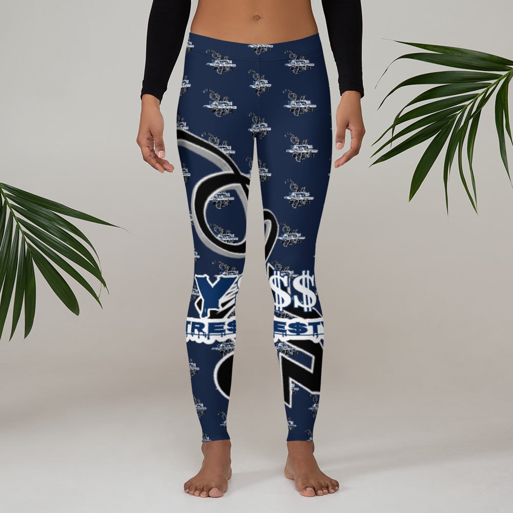 Image of YStress Exclusive Navy Blue and Black Women's Leggings