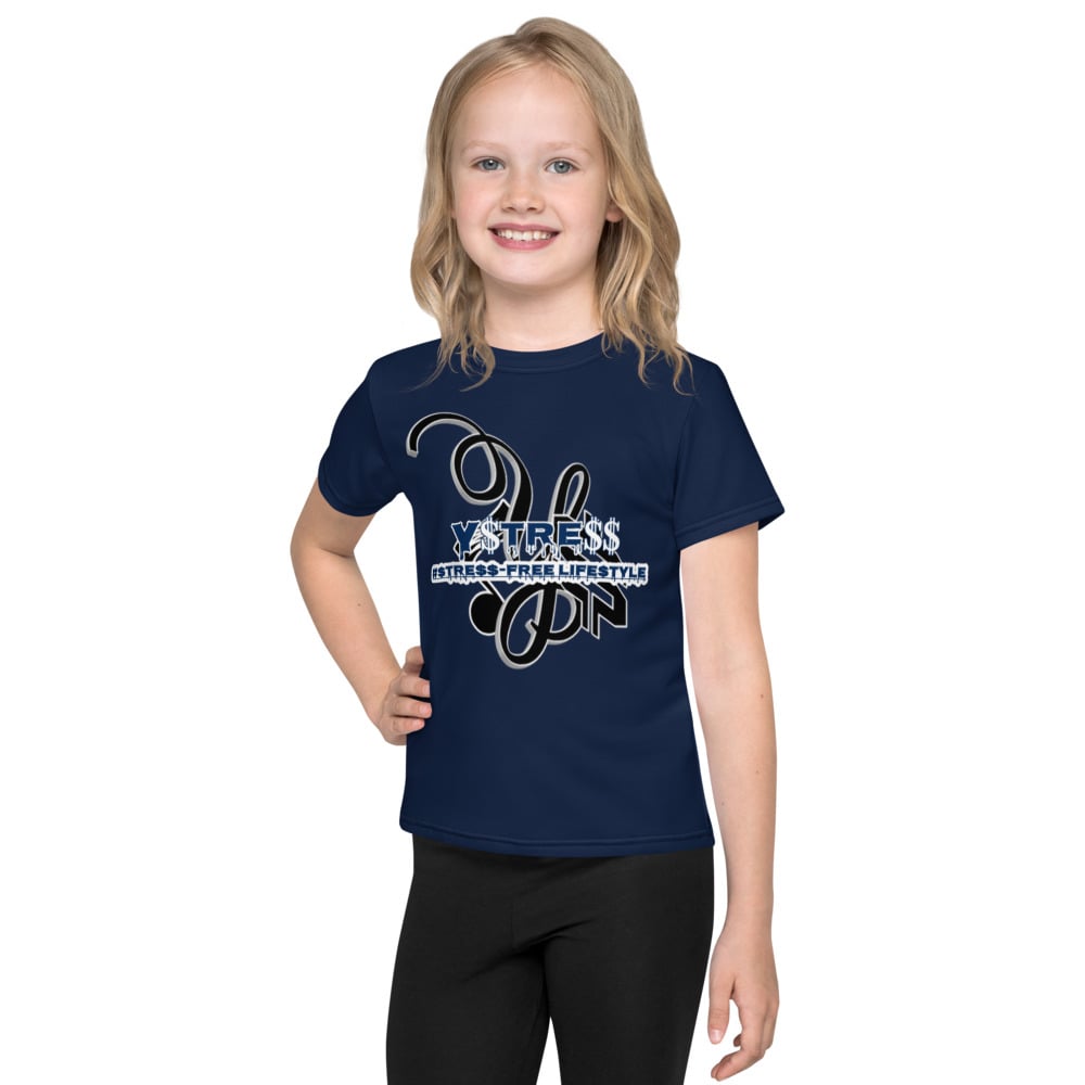 Image of YStress Exclusive Navy Blue and Black Kids T-Shirt (boys and girls)