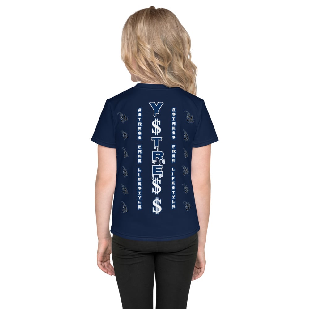 Image of YStress Exclusive Navy Blue and Black Kids T-Shirt (boys and girls)