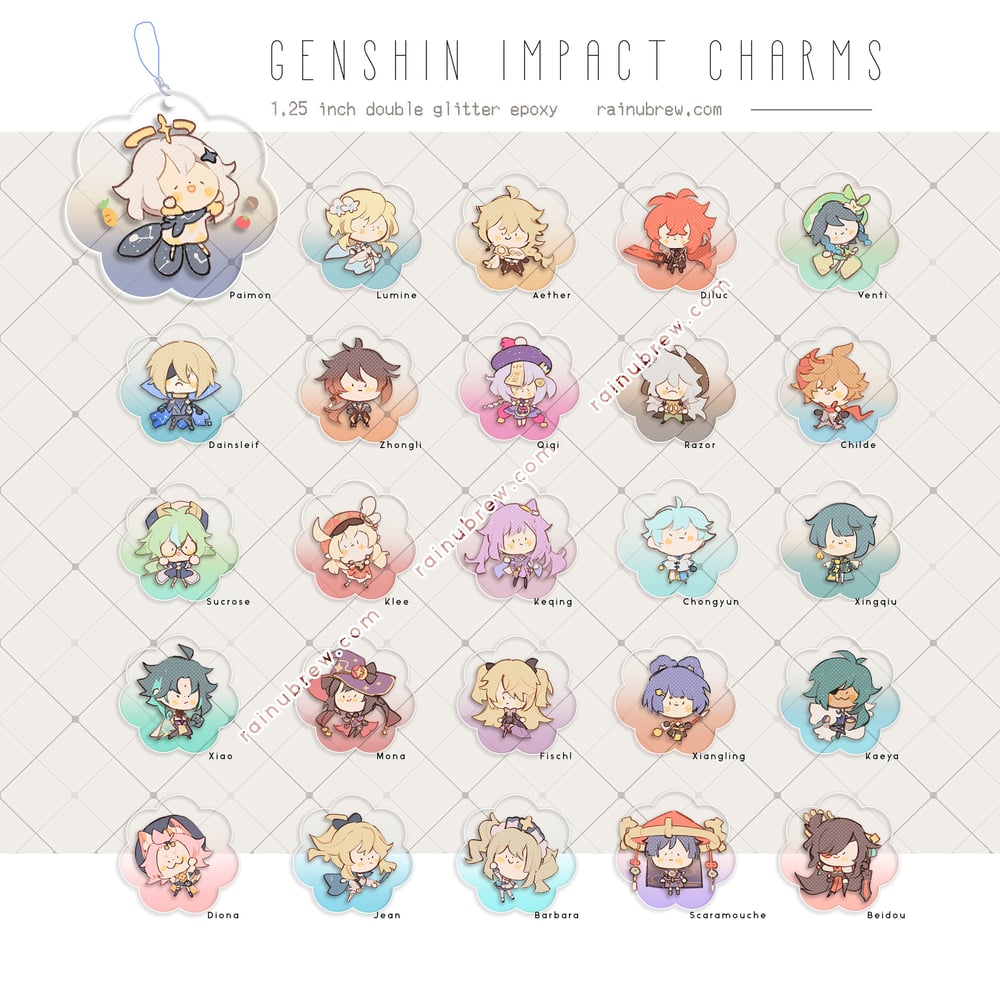 Image of Genshin Impact - Set 1 | 1.25 Inches Gacha Charms