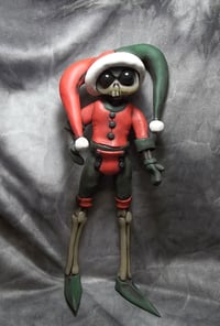 Image 2 of Elf on a shelf Skeleton version "Elvis" Polymer clay sculpture