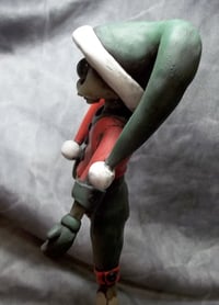 Image 4 of Elf on a shelf Skeleton version "Elvis" Polymer clay sculpture