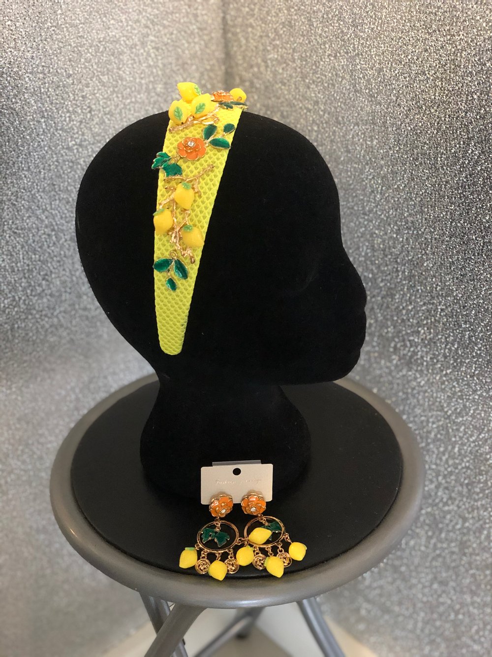 Image of Lemon Headband and Earrings Set