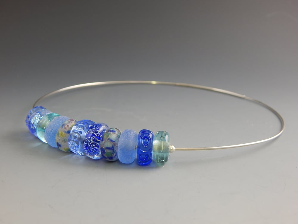 Image of Artisan Glass • Ocean Blue Choker