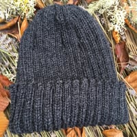 Image 3 of Ribbed Pure Wool Hat – Wolf Green
