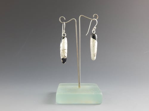 Image of Artisan Glass • Drop Earrings with Silver Leaf