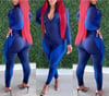 Royal Blue Seamless Zip Up Jacket & Leggings 