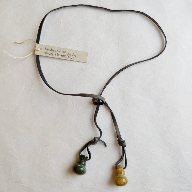 Image of Tie necklace with stone pendants