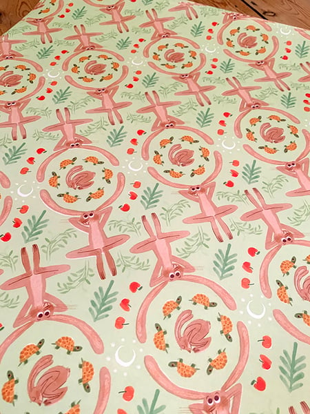 Image of HARE AND TORTOISE WRAPPING PAPER