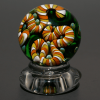 Image 3 of 33mm Autumn Implosion Marble with Stand