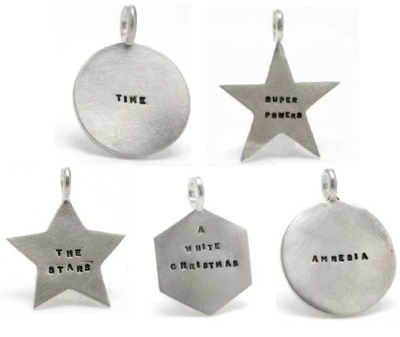 Image of Silver charms (The Stars, Super Powers, Time, A White Christmas, Amnesia)
