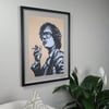 JARVIS COCKER V BUBBA2000 SIGNED/FRAMED SCREENPRINT