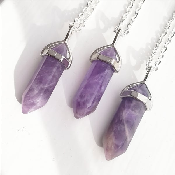 Image of Amethyst Crystal Necklace 