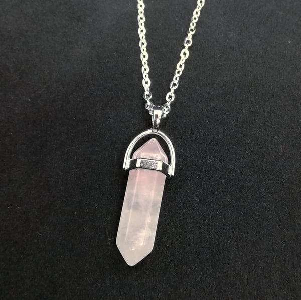 Image of Rose Quartz Crystal Necklace