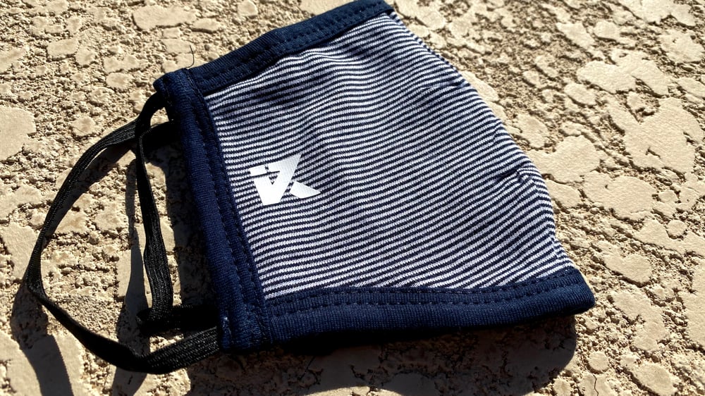 Image of K LOGO BLUE/STRIPES FACEMASK